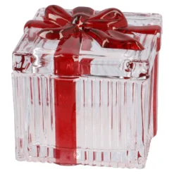 Glasdose Schleife, Geschenk, 7 x 7 x 6.5 cm