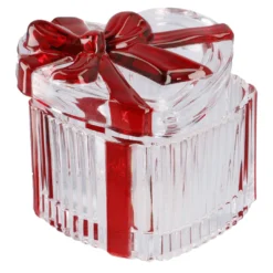 Glasdose Schleife, Herz, 9 x 8 x 7 cm