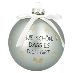 Glaskugel Spruch, Wie Schön/mint/matt, 10 cm