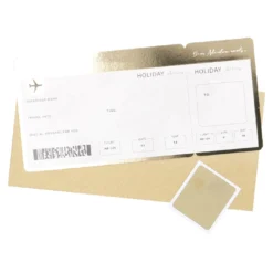 Gutschein Boardingpass, gold, 19 x 9 cm
