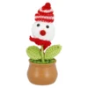 Häkel-Figur im Topf, Xmas/Schneemann, 14 cm