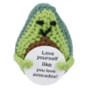 Häkelfigur Spruch, Avocado, 8 cm