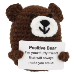 Häkelfigur Spruch, Bär, 8 cm
