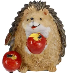 Igel mit zwei Äpfeln, stehend