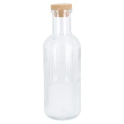 Karaffe mit Korken, Längsrillen/klar, 1.2 l