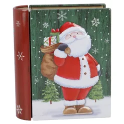 Keksdose Mini-Buch, Weihnachtsmann/Sack, 10 x 12 cm