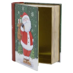 Keksdose Mini-Buch, Weihnachtsmann/Sack, 10 x 12 cm
