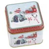 Keksdose Mini, Schneemann/blau, 8 x 8 x 6 cm