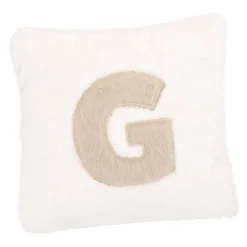 Kissen Buchstabe, G/creme, 30 x 30 cm