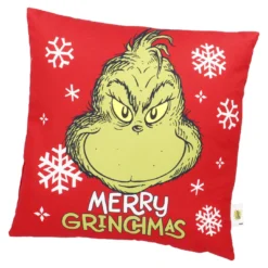 Kissen Grinch, rot/grün, 40 x 40 cm