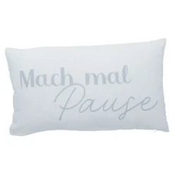 Kissen Mach mal Pause, hellblau, 50 x 30 cm