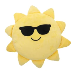 Kissen Sonne mit Brille, gelb, 55 cm