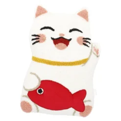 Kissen Winkekatze, Fisch/weiß, 26 x 40 cm
