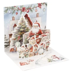 Klappkarte 3D, Weihnachtsfreunde