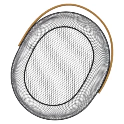 Korb mit Holzhenkel, oval/schwarz, 29 cm