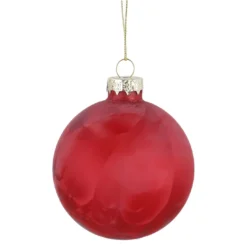 Kugel Eisblumen, dunkelrot/matt, 8 cm