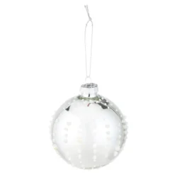 Kugel Noppen, silber-glänzend, 8 cm