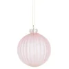 Kugel Rillen, pink/matt, 8 cm