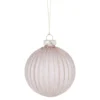 Kugel Rillen, rosa/matt, 8 cm