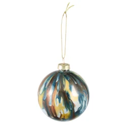 Kugel Tupfen, braun/bunt/opal, 8 cm