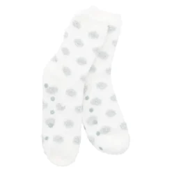Kuschelsocken Anti-Rutsch, Dots/offwhite/mint