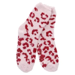 Kuschelsocken Anti-Rutsch, Leo/rosa/bordeaux