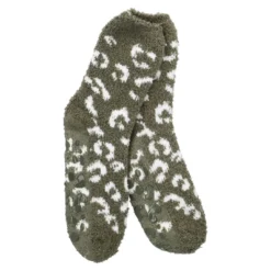 Kuschelsocken Anti-Rutsch, Leo/khaki/offwhite