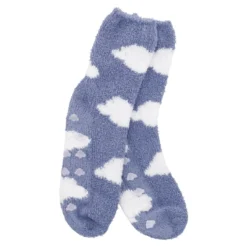 Kuschelsocken Anti-Rutsch, Wolke/blau