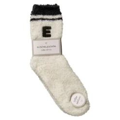 Kuschelsocken Buchstabe, E/schwarz, Gr. 35-42