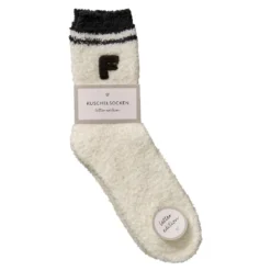 Kuschelsocken Buchstabe, F/schwarz, Gr. 35-42