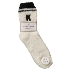 Kuschelsocken Buchstabe, K/schwarz, Gr. 35-42