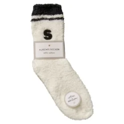 Kuschelsocken Buchstabe, S/schwarz, Gr. 35-42