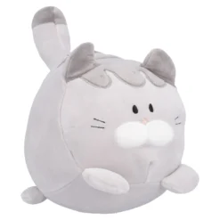 Kuscheltier Katze, dick/hellgrau, 16 cm