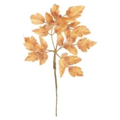Laubzweig Samt, orange, 36 cm