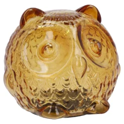 LED-Eule Glas, gelb, 10 cm