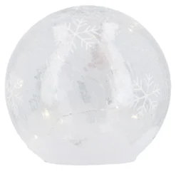 LED-Kugel mit Wichtel-Motiv, Mütze/rot, 14 cm