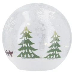 LED-Kugel mit Wichtel-Motiv, Mütze/grün/Herz, 14 cm
