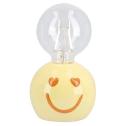 LED-Lampe mit Smiley-Sockel, gelb, 16 cm