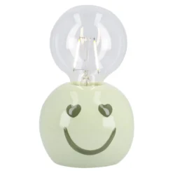 LED-Lampe mit Smiley-Sockel, grün, 16 cm
