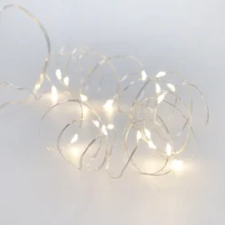 LED-Lichterkette, silber, 20er