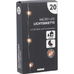 LED-Lichterkette, silber, 20er