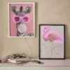 LED-Objekt Neon, Flamingo/schwarz, 30 x 40 cm