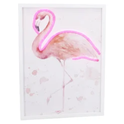 LED-Objekt Neon, Flamingo/weiß, 30 x 40 cm