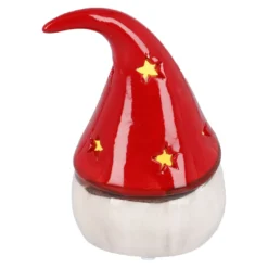 LED-Wichtel mit Mütze, rot, 14 cm