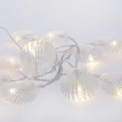 Lichterkette Muschel, klar, 10er