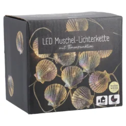 Lichterkette Muschel, klar, 10er