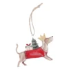 Metall-Anhänger Weihnachtsdackel, Krone, 12.5 x 7 cm