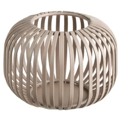 Metall-Windlicht Stäbe, creme/oval, 14 x 10 cm