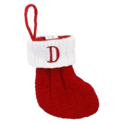 Nikolausstiefel Buchstabe, Strick, D, 18 cm