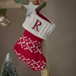 Nikolausstiefel Buchstabe, weiß, R, 18 cm